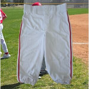Wire2wire Youth Tournament Piped Knicker Baseball Pant White/Red XL